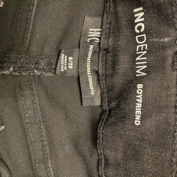 INC International Concepts Women's Washed Black Mid-Rise Boyfriend Jeans size 8 - Picture 9 of 16